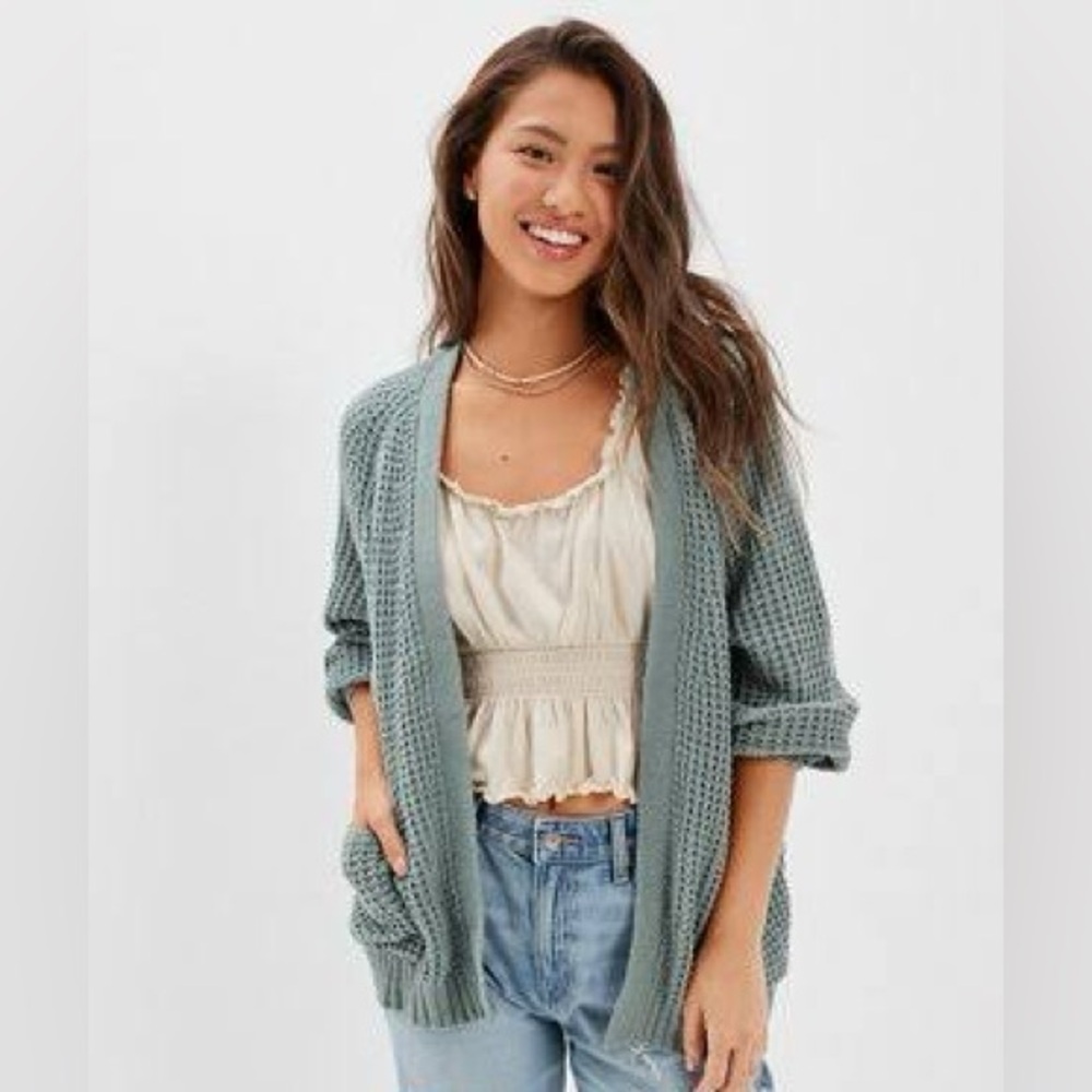 AE Chenille Cardigan | Green